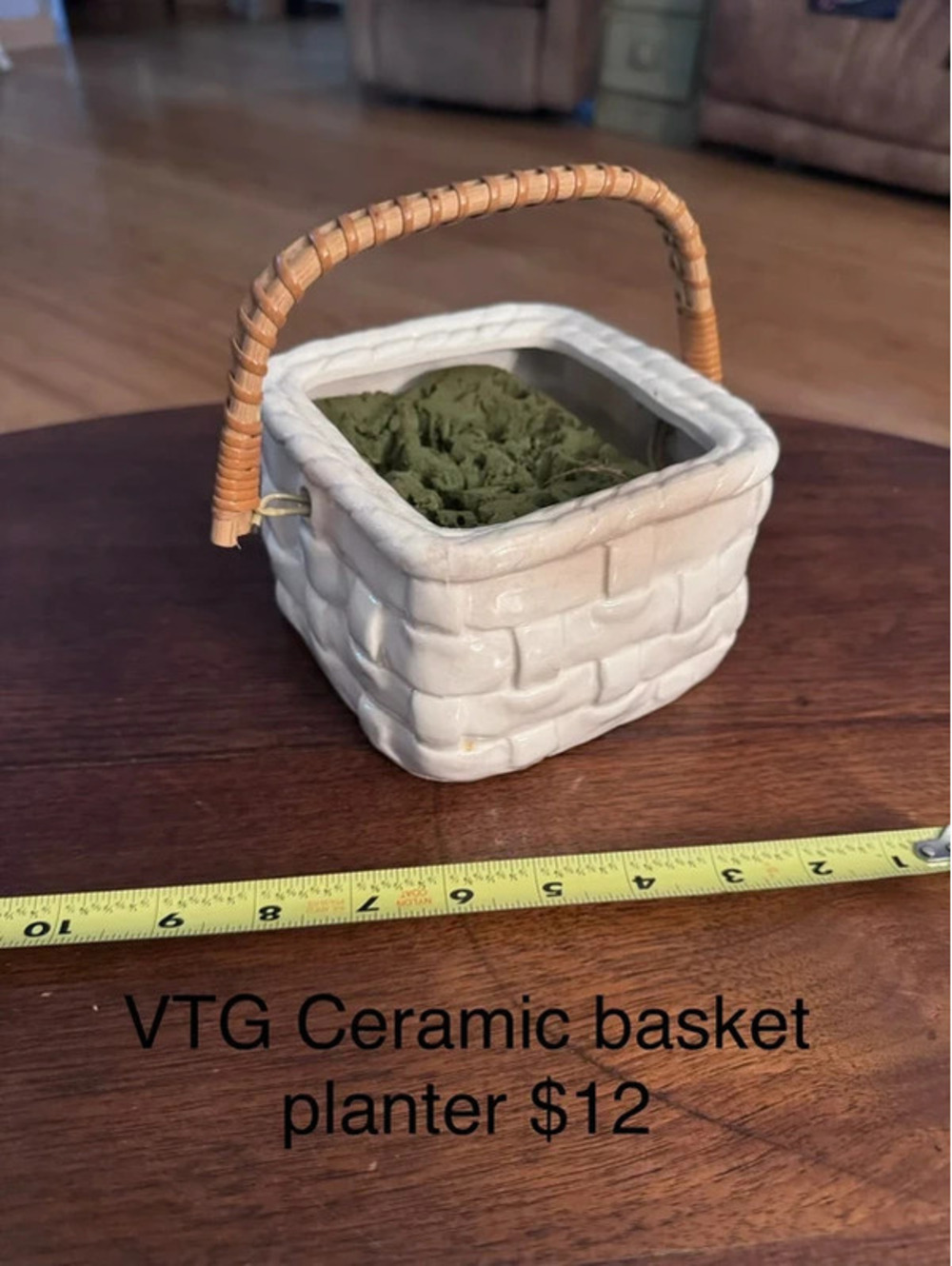 Ceramic basket planter